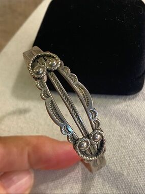Vintage Bell Trading Post Nickel Silver Cuff Bracelet Southwestern Stamped